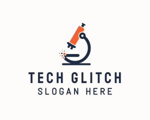 Pixel Tech Microscope  logo design