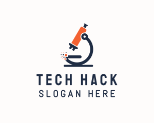 Pixel Tech Microscope  logo design