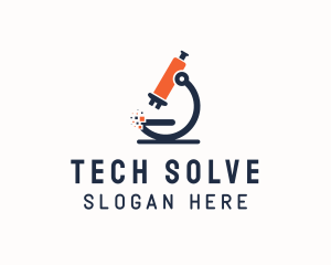 Pixel Tech Microscope  logo design