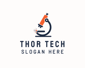 Pixel Tech Microscope  logo design