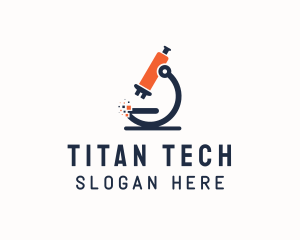 Pixel Tech Microscope  logo design