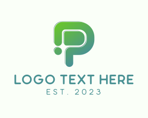 Social Media - Modern Digital Letter P logo design