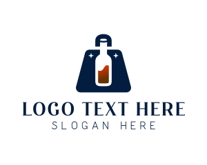 Bottle - Wine Liquor Bag logo design