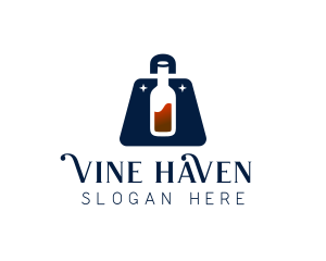 Wine Liquor Bag logo design