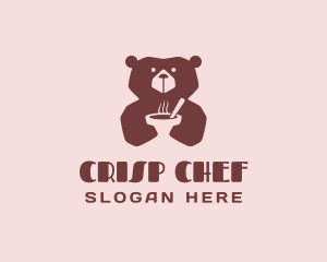 Bear Soup Stew Bowl logo design