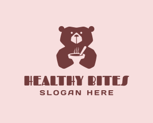 Bear Soup Stew Bowl logo design