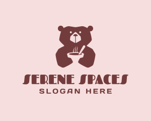 Bear Soup Stew Bowl logo design