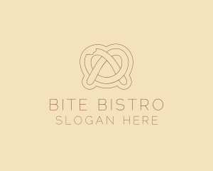 Minimalist Pretzel Bite logo design