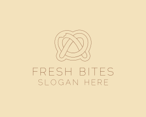 Minimalist Pretzel Bite logo design