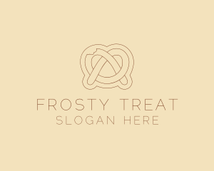 Minimalist Pretzel Bite logo design