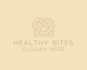 Minimalist Pretzel Bite logo design