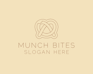 Minimalist Pretzel Bite logo design