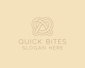 Minimalist Pretzel Bite logo design