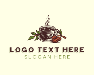 Cafe - Coffee Bean Cup logo design