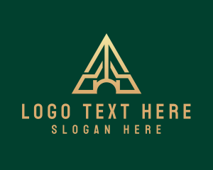 Enterprise - Triangle House Roof Letter A logo design