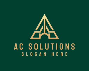 Triangle House Roof Letter A logo design