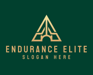 Triangle House Roof Letter A logo design