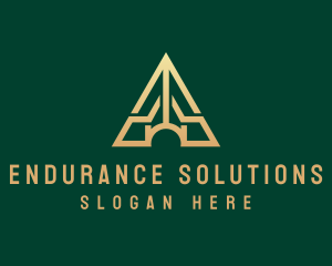 Triangle House Roof Letter A logo design