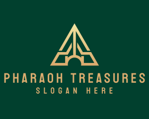 Triangle House Roof Letter A logo design