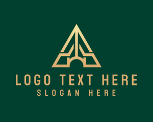 Investment - Triangle House Roof Letter A logo design