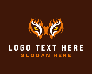 Animal - Tiger Eyes Feline logo design