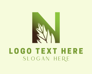 Letter N - Eco Leaf Letter N logo design