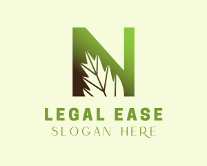 Eco Leaf Letter N Logo