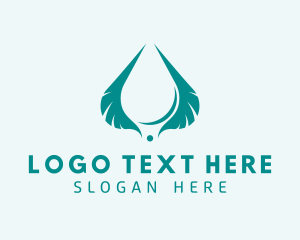 Water Supply - Feather Water Drop logo design