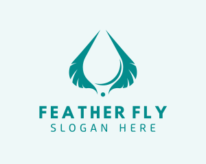 Feather Water Drop logo design