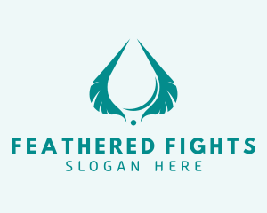 Feather Water Drop logo design