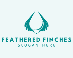 Feather Water Drop logo design