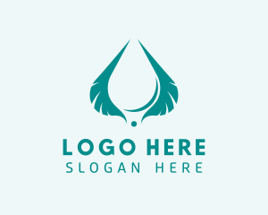 Water Supply - Feather Water Drop logo design