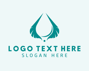 Water Drop - Feather Water Drop logo design