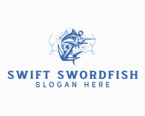 Swordfish - Swordfish Fishing Anchor logo design