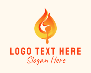 Heating System - Gradient Melted Fire logo design