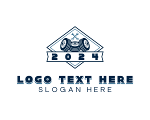 Lug Wrench - Tire Wheels Garage logo design