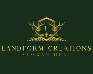 Deer Crest Ornament logo design