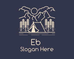 Explorer - Monoline Tent Camping logo design