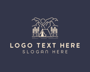 Outdoor - Monoline Tent Camping logo design