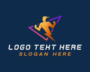 Utility - Human Charge Lightning logo design