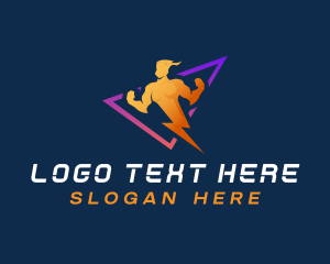 Voltage - Human Charge Lightning logo design
