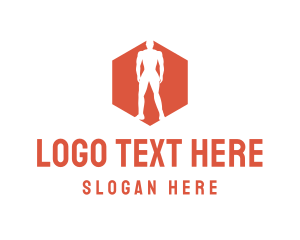 Gym - Muscle Man Silhouette logo design