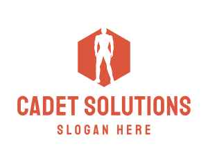 Cadet - Muscle Man Silhouette logo design