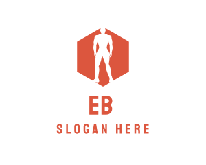 Bodybuilding - Muscle Man Silhouette logo design