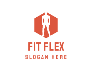 Fitness - Muscle Man Silhouette logo design