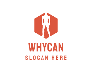 Bodybuilding - Muscle Man Silhouette logo design