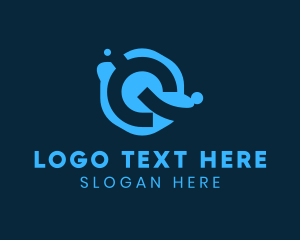 Network - Blue Technology Letter G logo design