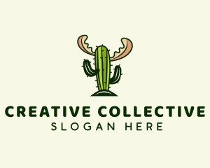 Cactus Moose Antler logo design