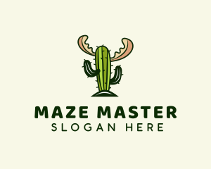 Cactus Moose Antler logo design