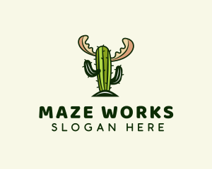 Cactus Moose Antler logo design